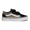 VANS Old Skool V BLACK/LEOPARD - 30 VANS Old Skool V BLACK/LEOPARD - 30