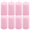 Ružová parafínová sviečka 10 cm, 20 h horenia, sada 8 ks Ružová parafínová sviečka 10 cm, 20 h horenia, sada 8 ks
