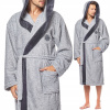 Elegantný pánsky dlhý župan s kapucňou Best modrá L Šedá Elegantný pánsky dlhý župan s kapucňou Best modrá L Šedá