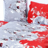 Posteľné obliečky krepové Červené kvety zips 140x200cm + 90x70cm Posteľné obliečky krepové Červené kvety zips 140x200cm + 90x70cm
