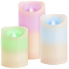Sviečky MagicHome Vianoce, sada 3 ks, LED, 3xAAA, pravý vosk, jednoduché svietenie, časovač, pohyblivý plameň, 75 mm, 100-125-150 mm Sviečky MagicHome Vianoce, sada 3 ks, LED, 3xAAA, pravý vosk, jednoduché svietenie, časovač, pohyblivý plameň, 75 mm, 100-125-150 mm