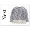 Detský sveter - Ďalších 116 bielych, modrých sveter (Ďalej Lovely Sweater Lace 5-6L 110-116) Detský sveter - Ďalších 116 bielych, modrých sveter (Ďalej Lovely Sweater Lace 5-6L 110-116)