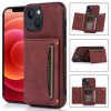 Kožený kryt THREE-FOLD na iPhone 13 Mini - Wine Red Kožený kryt THREE-FOLD na iPhone 13 Mini - Wine Red