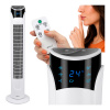 Tichý biely stojanový ventilátor s diaľkovým ovládaním a LED displejom Tichý biely stojanový ventilátor s diaľkovým ovládaním a LED displejom