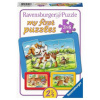 RAVENSBURGER Moje prvé puzzle Zvierací kamaráti 3x6 dielikov RAVENSBURGER Moje prvé puzzle Zvierací kamaráti 3x6 dielikov