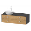 DURAVIT White Tulip závesná skrinka pod umývadlo na dosku vľavo, 2 zásuvky, 1300 x 550 x 408 mm, dub prírodný masív/grafit vysoký lesk, WT4992LH5H1 DURAVIT White Tulip závesná skrinka pod umývadlo na dosku vľavo, 2 zásuvky, 1300 x 550 x 408 mm, dub prírodný masív/grafit vysoký lesk, WT4992LH5H1