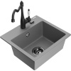 Mexen Milo žulový kuchynský drez 1-komorový s kuchynskou batériou Carla, sivý - 6505-71-670700-70-B Mexen Milo žulový kuchynský drez 1-komorový s kuchynskou batériou Carla, sivý - 6505-71-670700-70-B