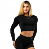 Seamless crop top s dlouhým rukávem POWER 892 černý - XS Seamless crop top s dlouhým rukávem POWER 892 černý - XS