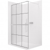 CERANO - Sprchová zástena Walk-in Onyx Round Ľ/P - 8 mm + polička/držiak na uteráky - guľatá vzpera - chróm, industriálne sklo - 110x200 cm CERANO - Sprchová zástena Walk-in Onyx Round Ľ/P - 8 mm + polička/držiak na uteráky - guľatá vzpera - chróm, industriálne sklo - 110x200 cm