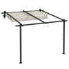 OUTSUNNY Kovová stenová pergola s plátennou strechou 300 x 300 cm krémová OUTSUNNY Kovová stenová pergola s plátennou strechou 300 x 300 cm krémová