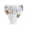 Polyresinový biely dekoratívny hladký kvetináč v tvare hlavy s tvárou a dekorom motýľov s kvietkami 19,8 x 19,2 x 30,5 cm 39564 Polyresinový biely dekoratívny hladký kvetináč v tvare hlavy s tvárou a dekorom motýľov s kvietkami 19,8 x 19,2 x 30,5 cm 39564