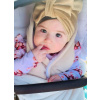 Detská čiapka / Turban s Mašľou, VELVET MOCCA Detská čiapka / Turban s Mašľou, VELVET MOCCA