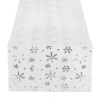 Vianočný obrus s vločkami 183x35 cm biely, vianočné dekorácie Vianočný obrus s vločkami 183x35 cm biely, vianočné dekorácie