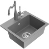 Mexen Milo granitový drez 1-komorový s kuchynskou batériou Carla, šedý - 6505-71-670700-71 Mexen Milo granitový drez 1-komorový s kuchynskou batériou Carla, šedý - 6505-71-670700-71