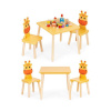 Detská žltá zostava nábytku: stôl + 2 stoličky - žirafa, Multi__6162 Detská žltá zostava nábytku: stôl + 2 stoličky - žirafa, Multi__6162