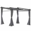 OUTSUNNY Samostatne stojaca kovová pergola so zaťahovacou plátennou strechou a bočnými stenami 297 x 295 cm sivá OUTSUNNY Samostatne stojaca kovová pergola so zaťahovacou plátennou strechou a bočnými stenami 297 x 295 cm sivá