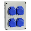 SCAME Zásuvková rozvodnica E-BOX, 4x230V, bez priestoru na istenie, IP54 SCAME Zásuvková rozvodnica E-BOX, 4x230V, bez priestoru na istenie, IP54