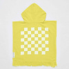 Žltá detská plážová osuška s kapucňou Sunnylife Checkerboard, 3-6 rokov Žltá detská plážová osuška s kapucňou Sunnylife Checkerboard, 3-6 rokov