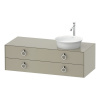 DURAVIT White Tulip závesná skrinka pod umývadlo na dosku vpravo, 2 zásuvky, 1300 x 550 x 408 mm, taupe matná, WT4992R6060 DURAVIT White Tulip závesná skrinka pod umývadlo na dosku vpravo, 2 zásuvky, 1300 x 550 x 408 mm, taupe matná, WT4992R6060