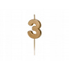 Party Deco SCU9-3 Sviečka na tortu Elegance číslo zlaté 4,5cm 3 Party Deco SCU9-3 Sviečka na tortu Elegance číslo zlaté 4,5cm 3