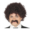 Gurica Pánská kadeřavá paruka a knírem černá Gurica Pánská kadeřavá paruka a knírem černá