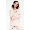 Vienetta Dámske pyžamo dlhé Mačka: světle lososová XL Vienetta Dámske pyžamo dlhé Mačka: světle lososová XL