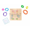 Drevená geometrická doska s klinčekmi Montessori Geo Board Eichhorn s 30 farebnými gumičkami a 24 kariet s úlohami od 4 rokov Drevená geometrická doska s klinčekmi Montessori Geo Board Eichhorn s 30 farebnými gumičkami a 24 kariet s úlohami od 4 rokov
