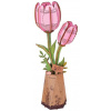 ROBOTIME Rowood 3D drevené puzzle Ružové tulipány 72 ks ROBOTIME Rowood 3D drevené puzzle Ružové tulipány 72 ks