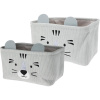 Homestyling Dětský úložný koš na prádlo i hračky kvádr sada 2 ks šedá KO-HZ1993160seda Homestyling Dětský úložný koš na prádlo i hračky kvádr sada 2 ks šedá KO-HZ1993160seda