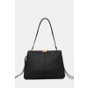 Kožená kabelka Tommy Hilfiger čierna farba, AW0AW17661 ONE SIZE Kožená kabelka Tommy Hilfiger čierna farba, AW0AW17661 ONE SIZE