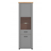 FI Vysoká vitrína s osvetlením police Lotta-šedá/dub artisan FI Vysoká vitrína s osvetlením police Lotta-šedá/dub artisan