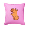 Kapybara s palcom hore - Vankúš 50x50 - 50x50 - Iba poťah ( Ružová ) Kapybara s palcom hore - Vankúš 50x50 - 50x50 - Iba poťah ( Ružová )