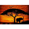 Norimpex Diamantové maľovanie Západ slnka v africkej savane 40x30cm Norimpex Diamantové maľovanie Západ slnka v africkej savane 40x30cm