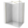 Mexen Kioto sprchová stena Walk-in 90 x 90 cm, priehľadná, zlatá - 800-090-202-50-00-090 Mexen Kioto sprchová stena Walk-in 90 x 90 cm, priehľadná, zlatá - 800-090-202-50-00-090