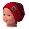 Baby Nellys Jesenná/zimní prúžkovaná čiapka červená/grafit Baby Nellys Jesenná/zimní prúžkovaná čiapka červená/grafit