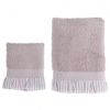 Blanc Maricló Bavlnený set dvoch ružových uterákov s volánovým lemovaním 30 x 50 50 x 90 cm 37268 Blanc Maricló Bavlnený set dvoch ružových uterákov s volánovým lemovaním 30 x 50 50 x 90 cm 37268