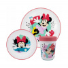 Protišmyková sada plastového riadu s kelímkom Minnie Mouse Protišmyková sada plastového riadu s kelímkom Minnie Mouse