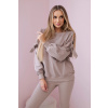 Legínovo Súprava mikiny s mašľou na rukávoch a legín ecru Farba: Tmavobéžová, Veľkosť: UNI Legínovo Súprava mikiny s mašľou na rukávoch a legín ecru Farba: Tmavobéžová, Veľkosť: UNI