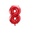 PartyDeco Fóliový balón číslo 8 červený 86 cm PartyDeco Fóliový balón číslo 8 červený 86 cm