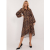 Dámske leopardie košeľové šaty LK-SK-509790.25-camel L/XL Dámske leopardie košeľové šaty LK-SK-509790.25-camel L/XL