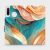 Flipové pouzdro Mobiwear - Huawei P30 Lite - VP36S Azurový a oranžový mramor (Knížkové flip pouzdro, obal, kryt na mobil Huawei P30 Lite - VP36S Azurový a oranžový mramor, materiál Umělá kůže + TPU - Flipové pouzdro Mobiwear - Huawei P30 Lite - VP36S Azurový a oranžový mramor (Knížkové flip pouzdro, obal, kryt na mobil Huawei P30 Lite - VP36S Azurový a oranžový mramor, materiál Umělá kůže + TPU -