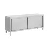 Pracovná skrinka z ušľachtilej ocele s priechodkou - ECO - 200 x 60 cm - 500 kg - Royal Catering RCSSCB-200X60-H Pracovná skrinka z ušľachtilej ocele s priechodkou - ECO - 200 x 60 cm - 500 kg - Royal Catering RCSSCB-200X60-H