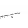 Jednoduchá kovová garniža Matný chróm 300 cm - koncovka Ovál Jednoduchá kovová garniža Matný chróm 300 cm - koncovka Ovál