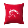 Kôň - hlava celá - Vankúš 50x50 - 50x50 - Vrátane výplne ( Červená ) Kôň - hlava celá - Vankúš 50x50 - 50x50 - Vrátane výplne ( Červená )