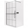 CERANO - Sprchová zástena Walk-in Onyx Cube Ľ/P - 8 mm + polička/držiak na uteráky - hranatá vzpera - čierna matná, industriálne sklo - 130x200 cm CERANO - Sprchová zástena Walk-in Onyx Cube Ľ/P - 8 mm + polička/držiak na uteráky - hranatá vzpera - čierna matná, industriálne sklo - 130x200 cm