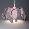 Detská stropná lampa 3-ramenná - sloník šedo-ružový Detská stropná lampa 3-ramenná - sloník šedo-ružový