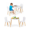 Detská biela zostava nábytku: stôl + 2 stoličky, Multi__WH161 Detská biela zostava nábytku: stôl + 2 stoličky, Multi__WH161