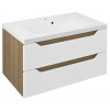 Sapho WAVE umývadlová skrinka 79,7x45x47,8cm, biela/dub cuneo WA080-3025 Sapho WAVE umývadlová skrinka 79,7x45x47,8cm, biela/dub cuneo WA080-3025