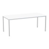 No brand Jedálenský stôl Versys so strieborným podnožím RAL 9006, 180 x 80 x 74,3 cm, biely