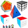 SADA KOCIEK 2x2 + 3x3 + Pyramída + Megaminx + Strieborná Zrkadlová Kocka ORIGINÁLNE SADA KOCIEK 2x2 + 3x3 + Pyramída + Megaminx + Strieborná Zrkadlová Kocka ORIGINÁLNE